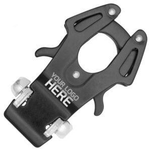 Kong FROG NUDE Czarny aluminiowy karabinek do taśm zamykany automatycznie przy kotwiczeniu