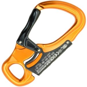 Kong TANGO ORANGE-BLACK aluminiowy karabinek do taśm do lin via ferrata z podwójnym systemem zabezpieczenia
