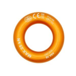 Kong ANA 28 Orange anodowana ramka okrągła O-Ring 25kN rozmiar wewnętrzny 28mm pozwala na rozprowadzenie taśm linek karabinków pod dowolnym kątem