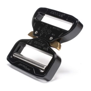 AustriAlpin FC58KSG-XL CZARNA KTL płaska klamra metalowa Cobra® Original 9kN do taśm pogrubionych 58mm uszka XL