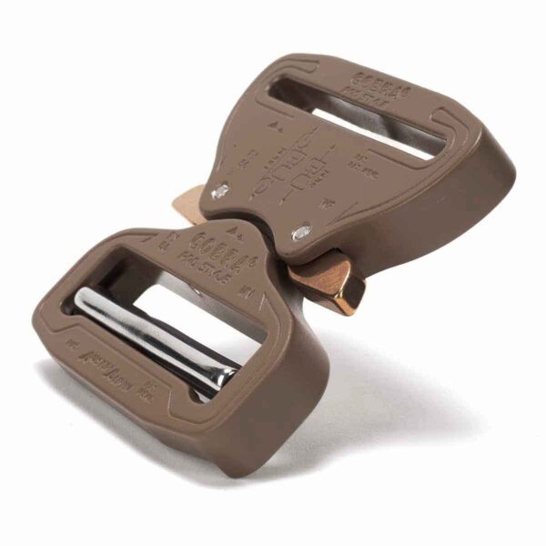 Klamra Cobra regulowana-zaszywana z uszkami XL do taśm 50mm w kolorze coyote brown