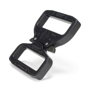 AustriAlpin FY58MXX-XB-ELOX CZARNA matowa anodowana płaska klamra metalowa dwustronnie zaszywana Cobra® Pro Style 9kN do taśm 58mm uszka czarne XL