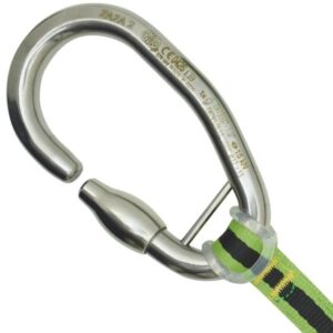 Kong ZAZA2 CS karabinek stalowy systemu COUDOU PRO do poruszania się w parkach linowych bez wypięcia standard CE